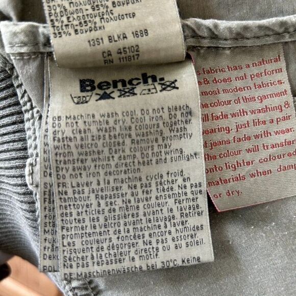 Women's Bench Small‎ Green Washed Cotton Full Zip Jacket - Picture 5 of 7